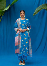 Santra Kurta Set - Yale Blue