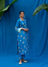 Santra Kurta Set - Yale Blue