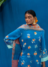 Santra Kurta Set - Yale Blue