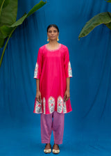 Inaayat Short Kurta Set - Berry Pink
