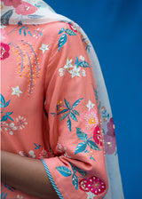 Bahaar Kurta Set - Salmon Peach