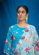 Bahaar Kurta Set - Teal Blue
