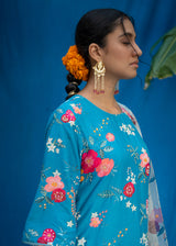 Bahaar Kurta Set - Teal Blue