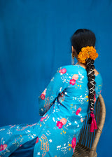 Bahaar Kurta Set - Teal Blue