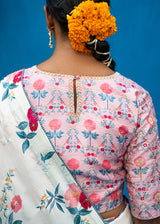 Bahaar Saree Noor Blouse Set - Cream