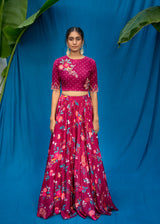 Bahaar Lehenga Ruhi Blouse Set - Burgundy