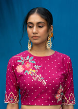 Bahaar Lehenga Ruhi Blouse Set - Burgundy