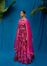 Bahaar Lehenga Bahaar Blouse Set - Burgundy