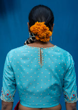 Bahaar Lehenga Ruhi Blouse Set - Turquoise Blue