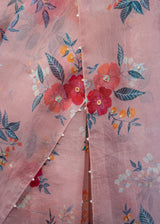 Bahaar Organza Saree - Coral Beige