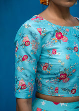 Bahaar Lehenga Bahaar Blouse Set - Turquoise Blue