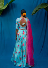 Bahaar Lehenga Bahaar Blouse Set - Turquoise Blue