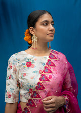Vetri Organza Saree - Burgundy