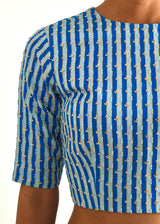 Dhaari Blouse - Cobalt Blue