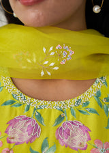 Sia Kurta Set - Lime Yellow