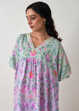 Sia Short Kaftan Set - Lavender-Sage Green