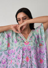 Sia Short Kaftan Set - Lavender-Sage Green