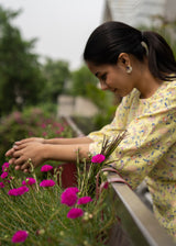 Iznic Kurta Set - Lemon Yellow