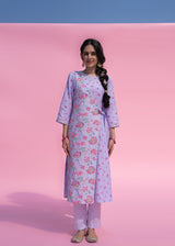 Jacobean Cheenth Kurta Set - Lilac