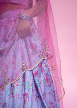 Jacobean Lehenga Set - Lilac