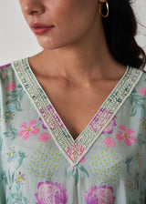 Sia Long Kaftan Set - Lavender-Sage Green