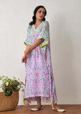 Sia Long Kaftan Set - Lavender-Sage Green