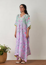 Sia Long Kaftan Set - Lavender-Sage Green