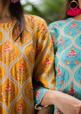 Ogee Kurta Set - Mango Yellow