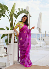 Masoom Minawala in our Jaamun Applique Saree Blouse Set