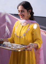 Toran Anarkali Set - Mustard Yellow