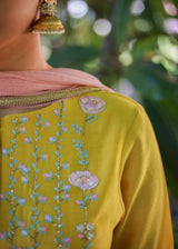 Front-Slit Kurta Set - Mustard Yellow