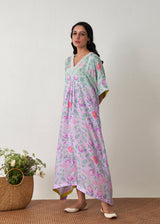 Sia Long Kaftan - Lavender-Sage Green