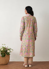 Sia Pleated Kurta Set - Tan Brown