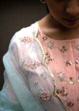 Cluster Anarkali Set - Peach