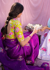 Masoom Minawala in our Jaamun Applique Saree Blouse Set