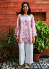 Gulaab Scallop Kurta - Rose Pink