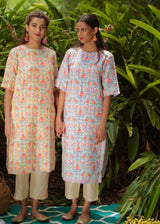 Suzani Stripe Kurta Set - Sunshine Yellow