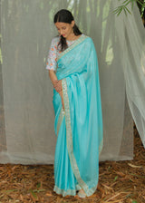 Alankrit Saree Blouse Set - Turquoise Blue