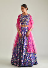 Gulaab Lehenga Set - Midnight Blue