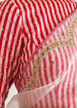 Badra Saree Dhaari Blouse Set - Off White