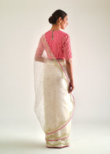 Badra Saree Dhaari Blouse Set - Off White