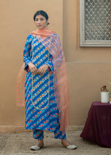Tircha Kurta Set - Cobalt Blue