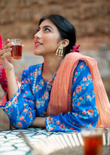 Tircha Kurta Set - Cobalt Blue