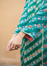 Tircha Kurta Set - Emerald Green