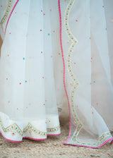 Badra Saree Tircha Blouse Set - Off White