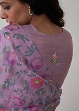 Anman Tissue Kurta Set - Lavender