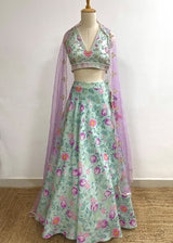 Sia Lehenga Set - Sage Green