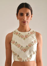 Vine Sleeveless Blouse - Off-White