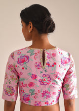 Jacobean Applique Lehenga Set - Pink