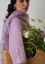 Anman Tissue Kurta Set - Lavender